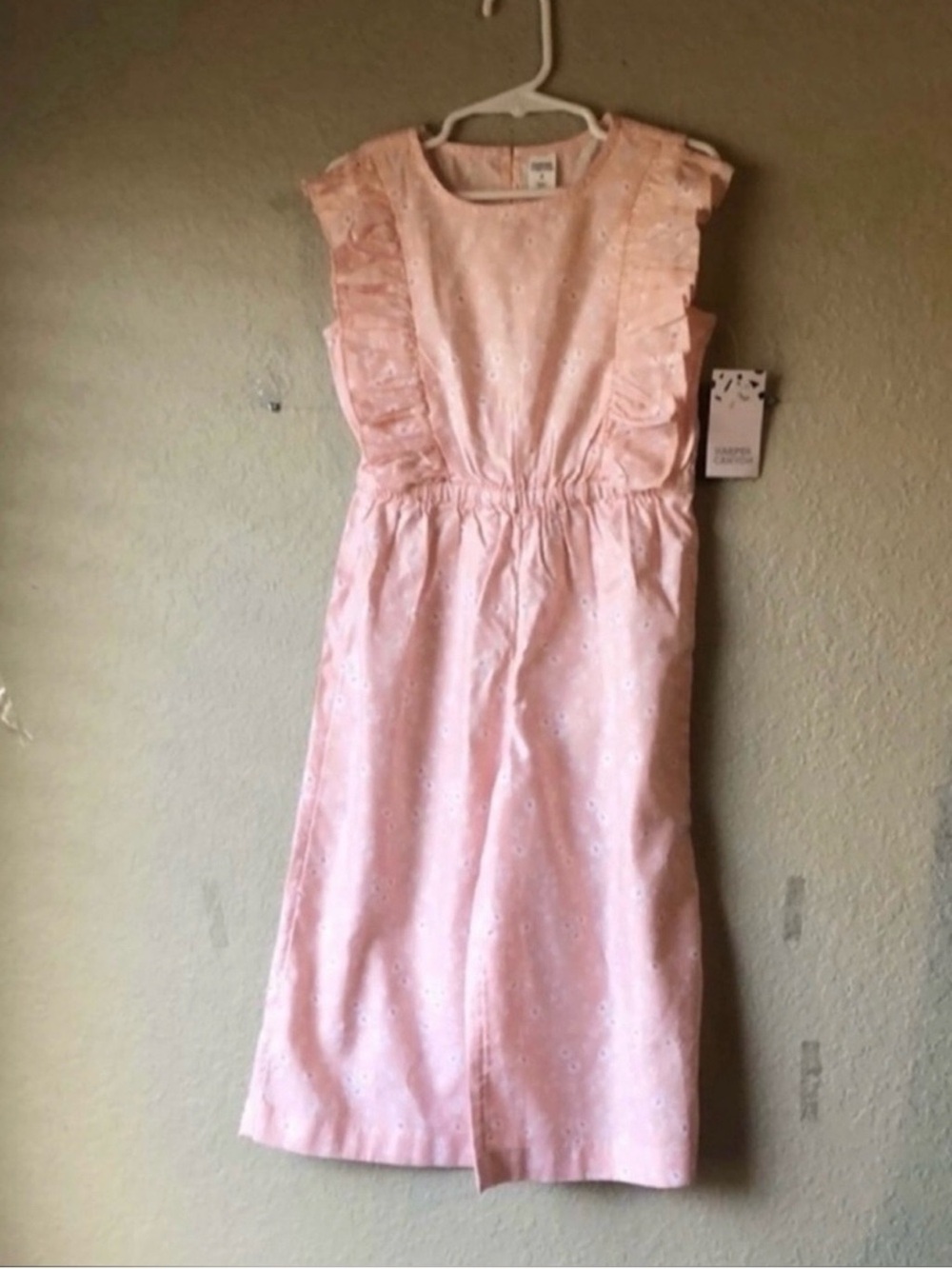 New Harper Canyon Romper Girls Light Pink Floral Sleeveless Romper Pants Girls 4